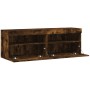 Muebles TV de pared luces LED 2 uds roble ahumado 60x30x40 cm de , Muebles TV - Ref: Foro24-837192, Precio: 89,04 €, Descuent...