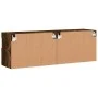 Muebles TV de pared luces LED 2 uds roble ahumado 60x30x40 cm by , TV Furniture - Ref: Foro24-837192, Price: 87,22 €, Discoun...
