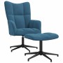 Sillón de relax con taburete terciopelo azul en Sillones | Comprar online en Foro24