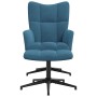 Sillón de relax con taburete terciopelo azul en Sillones | Comprar online en Foro24