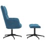 Sillón de relax con taburete terciopelo azul en Sillones | Comprar online en Foro24