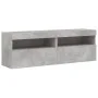 Wand-TV-Möbel mit LED-Lichtern, 2 Stück, Beton-Grau, 60x30x40 cm. von , TV-Möbel - Ref: Foro24-837190, Preis: 85,23 €, Rabatt: %