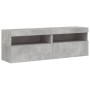 Wand-TV-Möbel mit LED-Lichtern, 2 Stück, Beton-Grau, 60x30x40 cm. von , TV-Möbel - Ref: Foro24-837190, Preis: 86,36 €, Rabatt: %