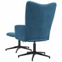 Sillón de relax con taburete terciopelo azul en Sillones | Comprar online en Foro24