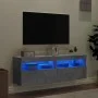 Wand-TV-Möbel mit LED-Lichtern, 2 Stück, Beton-Grau, 60x30x40 cm. von , TV-Möbel - Ref: Foro24-837190, Preis: 85,23 €, Rabatt: %
