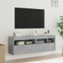Wand-TV-Möbel mit LED-Lichtern, 2 Stück, Beton-Grau, 60x30x40 cm. von , TV-Möbel - Ref: Foro24-837190, Preis: 85,23 €, Rabatt: %