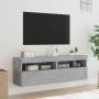 Wand-TV-Möbel mit LED-Lichtern, 2 Stück, Beton-Grau, 60x30x40 cm. von , TV-Möbel - Ref: Foro24-837190, Preis: 86,36 €, Rabatt: %