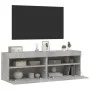 Wand-TV-Möbel mit LED-Lichtern, 2 Stück, Beton-Grau, 60x30x40 cm. von , TV-Möbel - Ref: Foro24-837190, Preis: 85,23 €, Rabatt: %