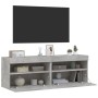 Wand-TV-Möbel mit LED-Lichtern, 2 Stück, Beton-Grau, 60x30x40 cm. von , TV-Möbel - Ref: Foro24-837190, Preis: 86,36 €, Rabatt: %
