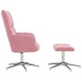 Sillón de relax con taburete terciopelo rosa en Sillones | Comprar online en Foro24