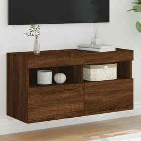 Wand-TV-Möbel mit LED-Lichtern, Eiche braun, 80x30x40 cm. von , TV-Möbel - Ref: Foro24-837209, Preis: 65,13 €, Rabatt: %