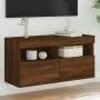 Wand-TV-Möbel mit LED-Lichtern, Eiche braun, 80x30x40 cm. von , TV-Möbel - Ref: Foro24-837209, Preis: 61,86 €, Rabatt: %