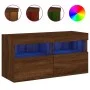 Wand-TV-Möbel mit LED-Lichtern, Eiche braun, 80x30x40 cm. von , TV-Möbel - Ref: Foro24-837209, Preis: 61,86 €, Rabatt: %