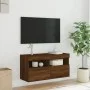 Wand-TV-Möbel mit LED-Lichtern, Eiche braun, 80x30x40 cm. von , TV-Möbel - Ref: Foro24-837209, Preis: 61,86 €, Rabatt: %