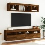 Wand-TV-Möbel mit LED-Lichtern, Eiche braun, 80x30x40 cm. von , TV-Möbel - Ref: Foro24-837209, Preis: 65,13 €, Rabatt: %