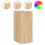 Muebles de TV pared luces LED 2 uds roble Sonoma 30,5x35x70 cm de , Muebles TV - Ref: Foro24-837237, Precio: 87,59 €, Descuen...