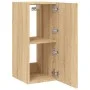 TV-Wandmöbel mit LED-Lichtern, 2 Stück, Sonoma-Eiche, 30,5x35x70 cm. von , TV-Möbel - Ref: Foro24-837237, Preis: 86,59 €, Rab...