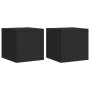 Muebles de TV de pared con luces LED 2 uds negro 30,5x35x30 cm de , Muebles TV - Ref: Foro24-837221, Precio: 55,53 €, Descuen...