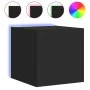 Muebles de TV de pared con luces LED 2 uds negro 30,5x35x30 cm de , Muebles TV - Ref: Foro24-837221, Precio: 55,53 €, Descuen...