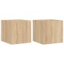 Muebles de TV pared luces LED 2 uds roble Sonoma 30,5x35x30 cm de , Muebles TV - Ref: Foro24-837223, Precio: 54,37 €, Descuen...