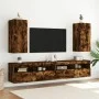 Mueble de TV de pared con luces LED roble ahumado 30,5x35x70 cm de , Muebles TV - Ref: Foro24-837240, Precio: 46,11 €, Descue...