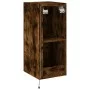Mueble de TV de pared con luces LED roble ahumado 30,5x35x70 cm de , Muebles TV - Ref: Foro24-837240, Precio: 46,11 €, Descue...