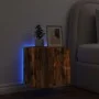 Mueble de TV de pared con luces LED roble ahumado 40,5x35x40 cm de , Muebles TV - Ref: Foro24-837254, Precio: 41,22 €, Descue...