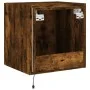 Mueble de TV de pared con luces LED roble ahumado 40,5x35x40 cm de , Muebles TV - Ref: Foro24-837254, Precio: 41,22 €, Descue...