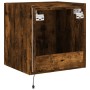 Wand-TV-Möbel mit LED-Lichtern in geräucherter Eiche 40,5x35x40 cm von , TV-Möbel - Ref: Foro24-837254, Preis: 41,76 €, Rabat...