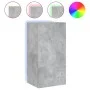 Mueble de TV de pared con luces LED gris hormigón 40,5x35x80 cm by , TV Furniture - Ref: Foro24-837263, Price: 60,62 €, Disco...