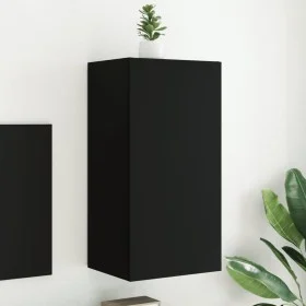 Mueble de TV de pared con luces LED negro 40,5x35x80 cm by , TV Furniture - Ref: Foro24-837261, Price: 59,34 €, Discount: %