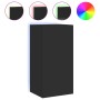 Mueble de TV de pared con luces LED negro 40,5x35x80 cm de , Muebles TV - Ref: Foro24-837261, Precio: 60,04 €, Descuento: %