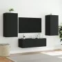 Mueble de TV de pared con luces LED negro 40,5x35x80 cm by , TV Furniture - Ref: Foro24-837261, Price: 59,34 €, Discount: %