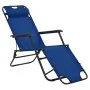 Folding sun loungers with footrest 2 units blue steel by vidaXL, Loungers - Ref: Foro24-44342, Price: 119,27 €, Discount: %