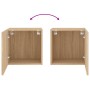 Wand-TV-Möbel aus Sonoma-Eichenfurnierholz 40,5x30x40 cm von , TV-Möbel - Ref: Foro24-836900, Preis: 35,94 €, Rabatt: %