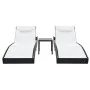 Sun loungers with table 2 units black textilene synthetic rattan by vidaXL, Loungers - Ref: Foro24-44894, Price: 315,19 €, Di...