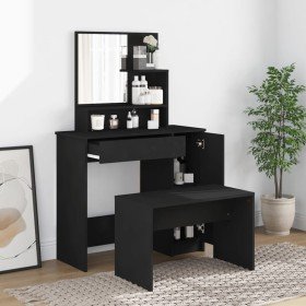 Juego de muebles de tocador negro 86,5x35x136 cm Juego de muebles de tocador negro 86,5x35x136 cm
