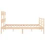 Bed frame with solid wood headboard 140x190 cm by , Beds and slatted bases - Ref: Foro24-3195071, Price: 114,22 €, Discount: %