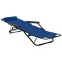 Folding sun loungers with footrest 2 units blue steel by vidaXL, Loungers - Ref: Foro24-44342, Price: 119,27 €, Discount: %
