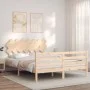 Bed frame with solid wood headboard 140x190 cm by , Beds and slatted bases - Ref: Foro24-3195266, Price: 119,73 €, Discount: %