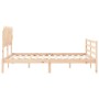 Bed frame with solid wood headboard 140x190 cm by , Beds and slatted bases - Ref: Foro24-3195266, Price: 126,42 €, Discount: %