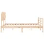 Bed frame with solid wood headboard 140x190 cm by , Beds and slatted bases - Ref: Foro24-3195266, Price: 119,73 €, Discount: %