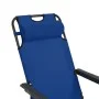Folding sun loungers with footrest 2 units blue steel by vidaXL, Loungers - Ref: Foro24-44342, Price: 119,27 €, Discount: %