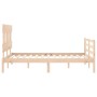 Bed frame with solid wood headboard 140x190 cm by , Beds and slatted bases - Ref: Foro24-3195136, Price: 125,85 €, Discount: %