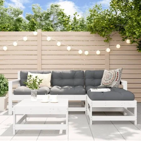 Gartensofa-Set 5-teilig aus massivem weißem Kiefernholz von , Gartensets - Ref: Foro24-3186180, Preis: 353,62 €, Rabatt: %