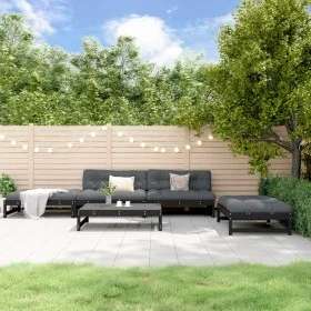 Garden sofa set 5 pieces solid black pine wood by , Garden sets - Ref: Foro24-3186638, Price: 539,97 €, Discount: %