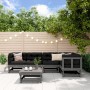 Gartentisch und hohe Hocker, 6 Stück, massives graues Kiefernholz von , Gartensets - Ref: Foro24-3186447, Preis: 359,20 €, Ra...