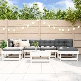 Gartenmöbel-Set 7-teilig aus massivem weißem Kiefernholz von , Gartensets - Ref: Foro24-3186348, Preis: 366,85 €, Rabatt: %
