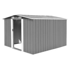 Grauer Gartenschuppen aus Metall, 257 x 298 x 178 cm von vidaXL, Schuppen - Ref: Foro24-143341, Preis: 366,42 €, Rabatt: %