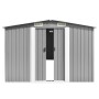 Caseta de jardín metal gris 257x298x178 cm de vidaXL, Cobertizos - Ref: Foro24-143341, Precio: 372,23 €, Descuento: %